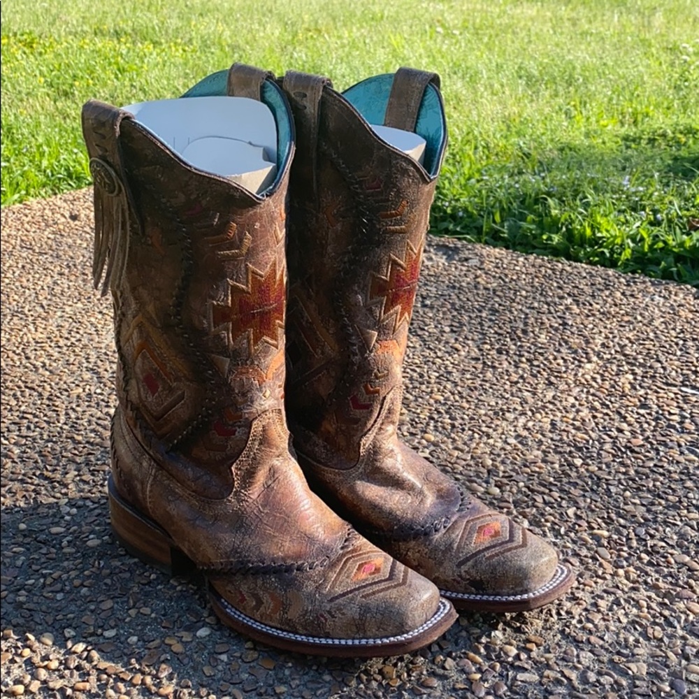 Corral Aztec Square Toe Boots